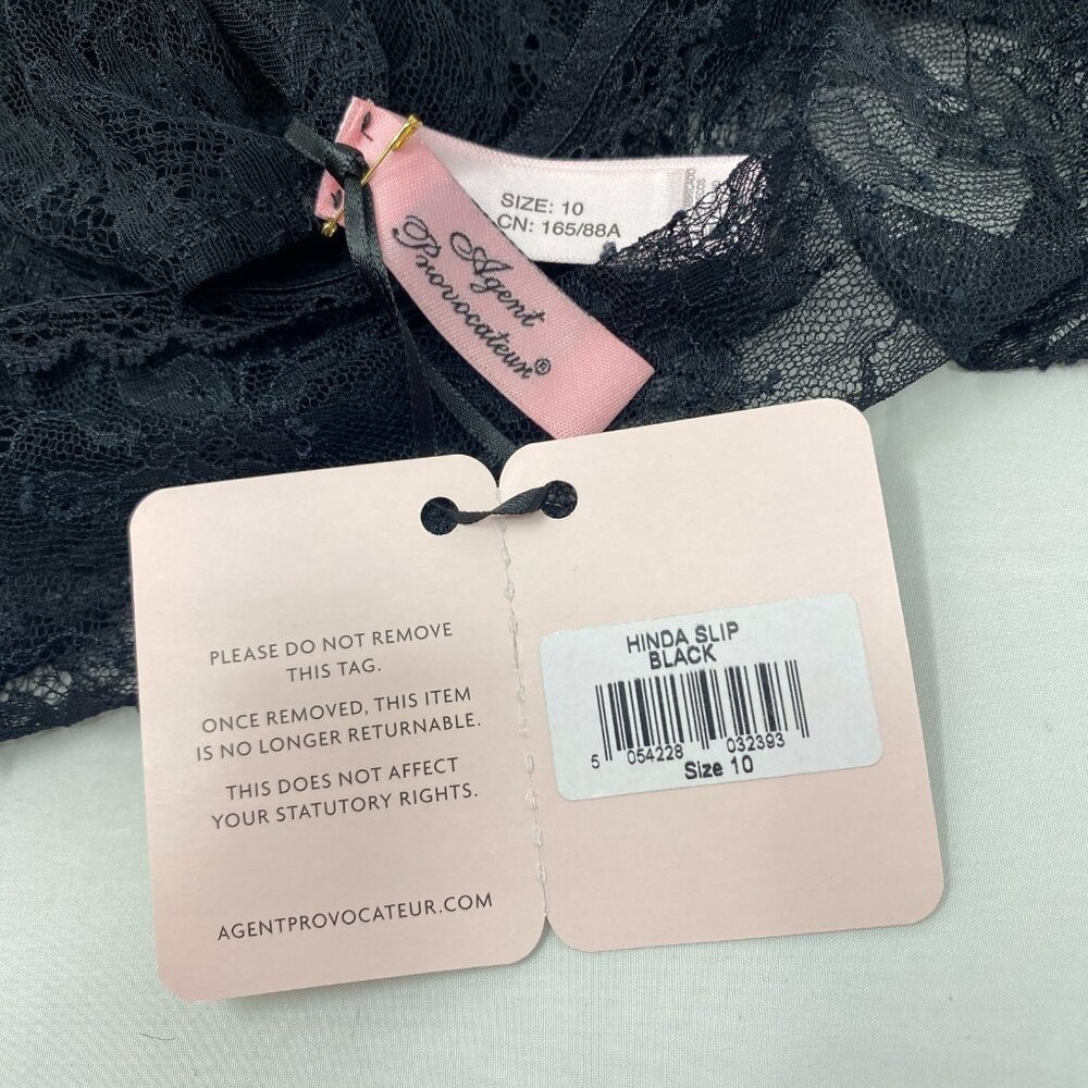 Agent Provocateur Hinda Black Lace Slip UK10 Medium NWT $425 - Picture 9 of 10